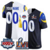 Los Angeles Rams Rivalries Split Vapor Custom Jersey - All Stitched - Rivalries White