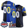 Los Angeles Rams Rivalries Split Vapor Custom Jersey - All Stitched - Rivalries Royal