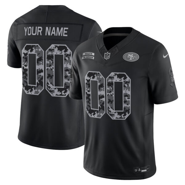 San Francisco 49ers 2026 Salute to Service Vapor Limited Custom Jersey - All Stitched