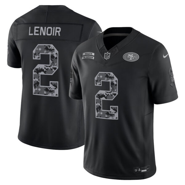San Francisco 49ers Deommodore Lenoir 2026 Salute to Service Vapor Limited Jersey - All Stitched