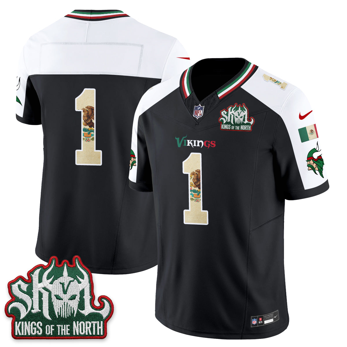 Minnesota Vikings Team Mexico Edition Vapor Jersey - All Stitched - Alternate