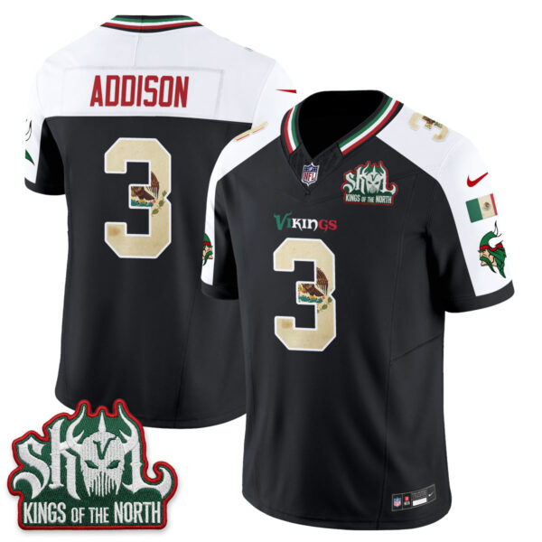 Minnesota Vikings Jordan Addison Mexico Edition Vapor Jersey - All Stitched - Alternate