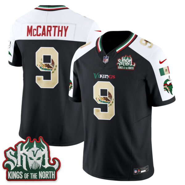 Minnesota Vikings J.J. McCarthy Mexico Edition Vapor Jersey - All Stitched - Alternate