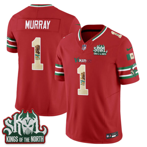 Minnesota Vikings Kyler Murray Mexico Edition Vapor Jersey - All Stitched - Red