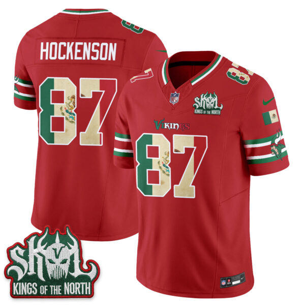 Minnesota Vikings T.J. Hockenson Mexico Edition Vapor Jersey - All Stitched - Red
