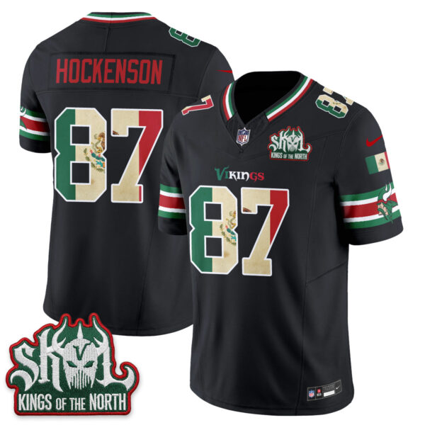 Minnesota Vikings T.J. Hockenson Mexico Edition Vapor Jersey - All Stitched - Black