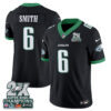 Philadelphia Eagles DeVonta Smith 2X Champions Patch Vapor Jersey - All Stitched - Black