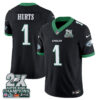Philadelphia Eagles Jalen Hurts 2X Champions Patch Vapor Jersey - All Stitched - Black