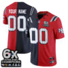 New England Patriots Team Rivalries Split Edition Vapor Custom Jersey - All Stitched - Navy Red
