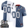 New England Patriots Team Rivalries Split Edition Vapor Custom Jersey - All Stitched - Blue White