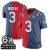 New England Patriots Demario Douglas Rivalries Split Edition Vapor Jersey - All Stitched - Blue Red