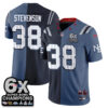 New England Patriots Rhamondre Stevenson Rivalries Split Edition Vapor Jersey - All Stitched - Blue Navy