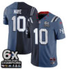 New England Patriots Drake Maye Rivalries Split Edition Vapor Jersey - All Stitched - Blue Navy