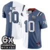 New England Patriots Drake Maye Rivalries Split Edition Vapor Jersey - All Stitched - Blue White