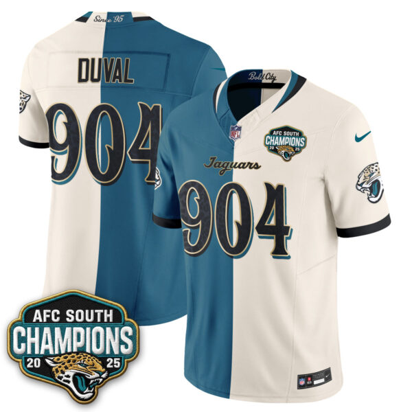 Jacksonville Jaguars Duval 2026 Rivalries Split Vapor Jersey - All Stitched - Rivalries Teal