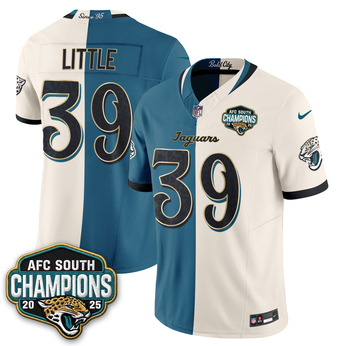 Jacksonville Jaguars Cam Little 2026 Rivalries Split Vapor Jersey - All Stitched - Rivalries Teal