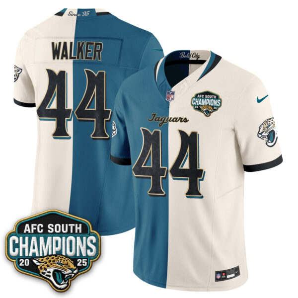 Jacksonville Jaguars Travon Walker 2026 Rivalries Split Vapor Jersey - All Stitched - Rivalries Teal