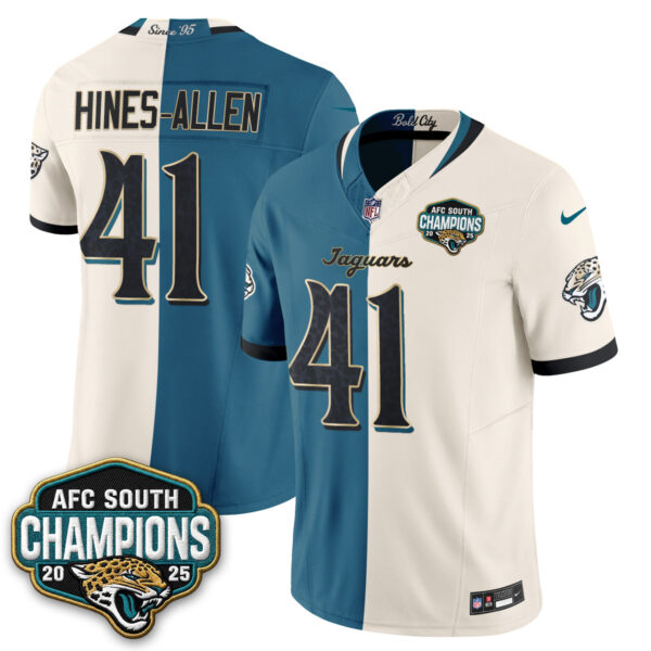 Jacksonville Jaguars Josh Hines-Allen 2026 Rivalries Split Vapor Jersey - All Stitched - Rivalries Teal