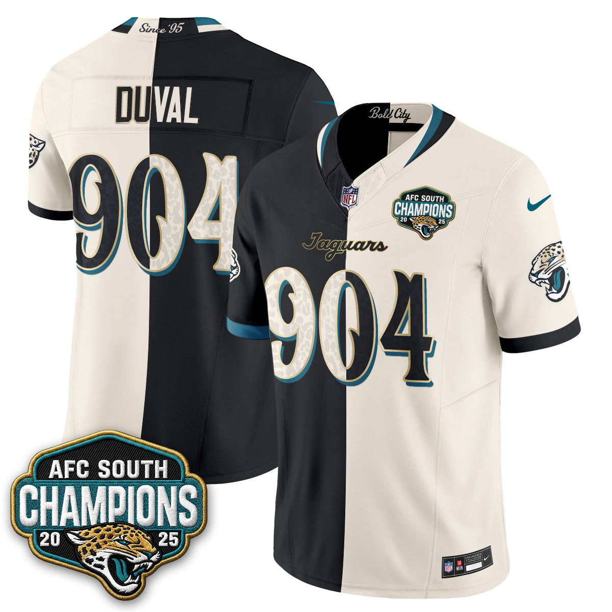 Jacksonville Jaguars Duval 2026 Rivalries Split Vapor Jersey - All Stitched - Rivalries Black