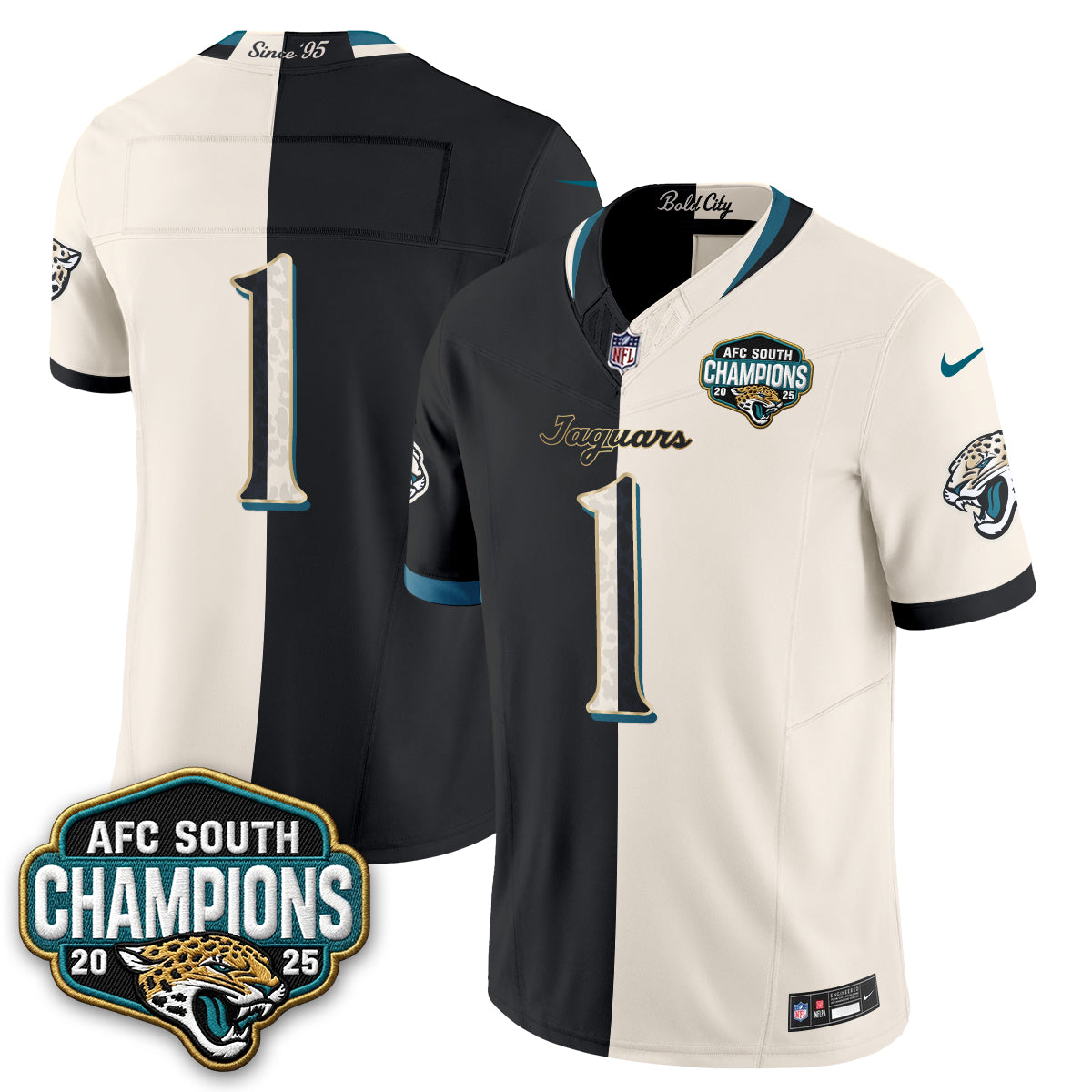Jacksonville Jaguars Team 2026 Rivalries Split Vapor Jersey - All Stitched - Rivalries Black