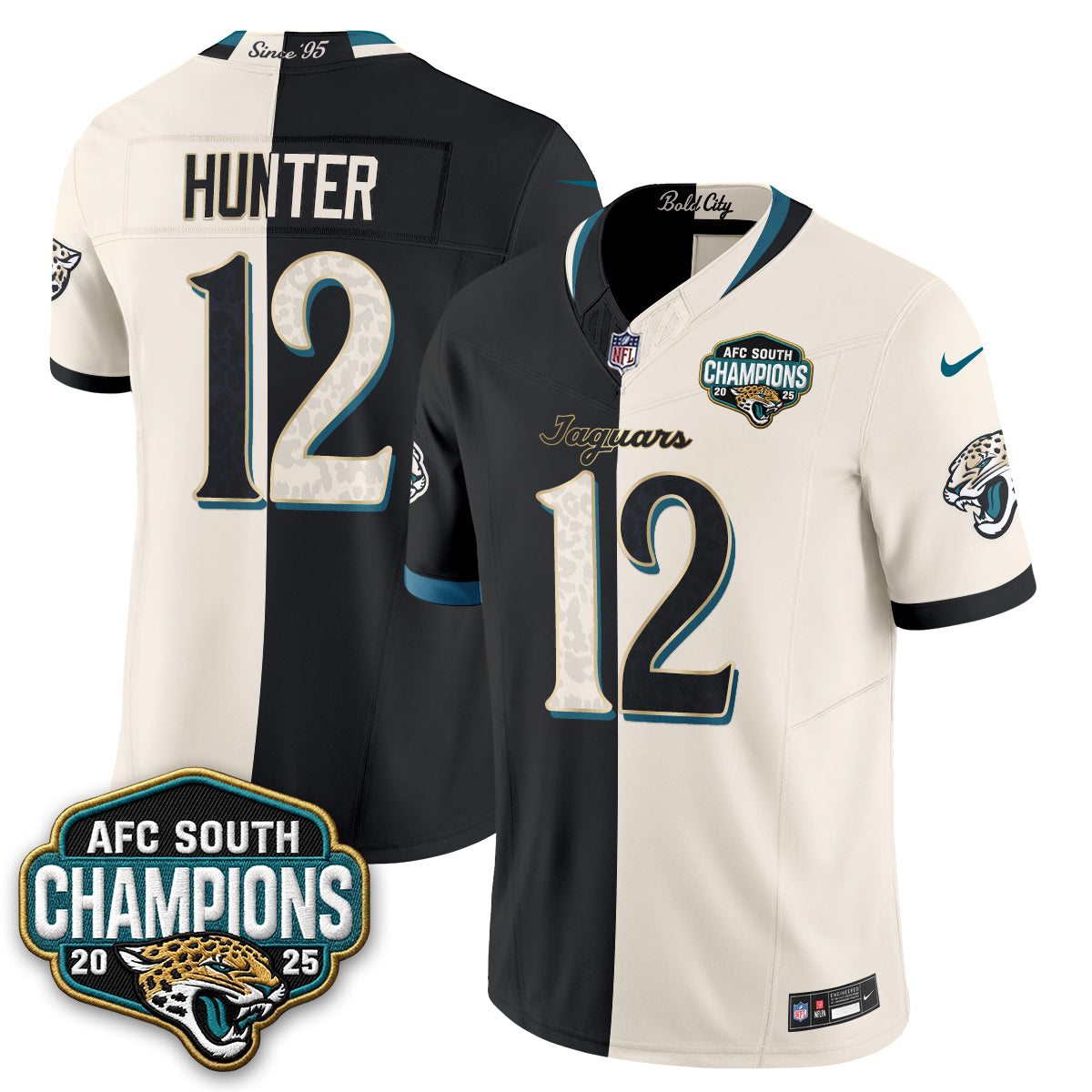 Jacksonville Jaguars Travis Hunter 2026 Rivalries Split Vapor Jersey - All Stitched - Rivalries Black