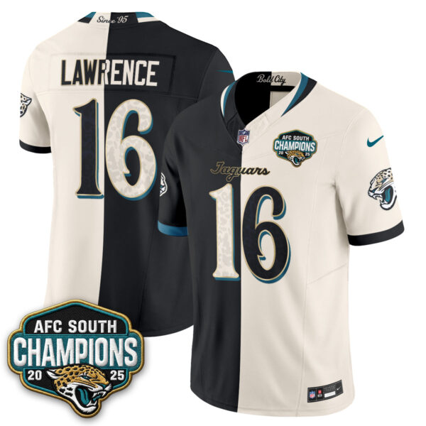Jacksonville Jaguars Trevor Lawrence 2026 Rivalries Split Vapor Jersey - All Stitched - Rivalries Black