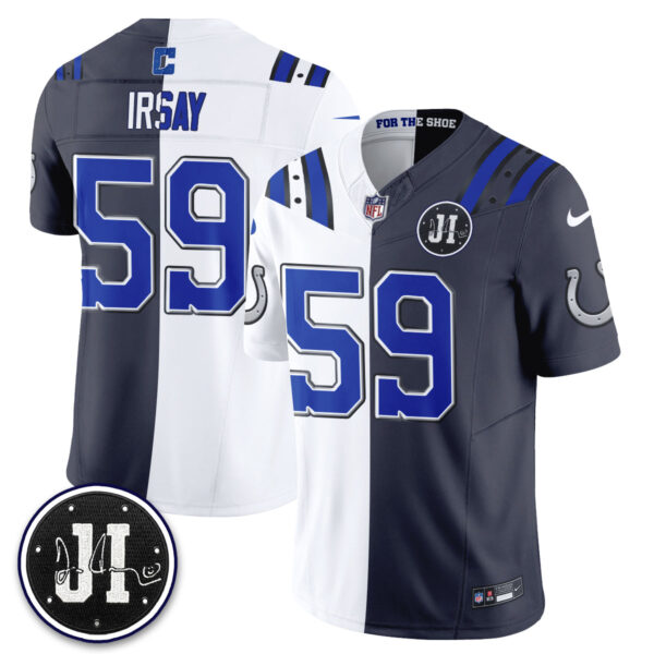 Indianapolis Colts Jim Irsay 2026 Rivalries Split Vapor Jersey - All Stitched - White Anthracite