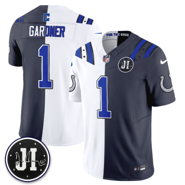 Indianapolis Colts Sauce Gardner 2026 Rivalries Split Vapor Jersey - All Stitched - White Anthracite