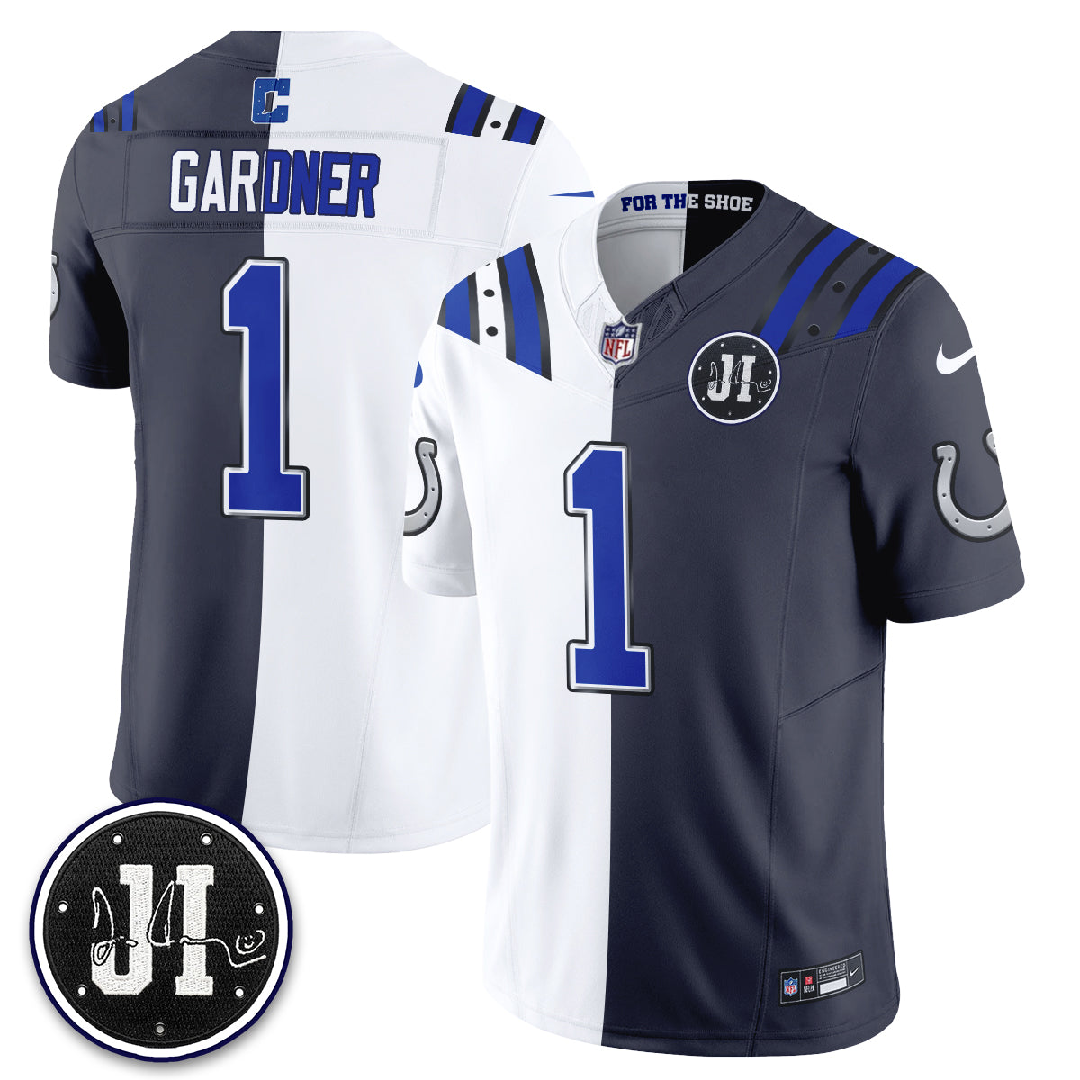 Indianapolis Colts Sauce Gardner 2026 Rivalries Split Vapor Jersey - All Stitched - White Anthracite