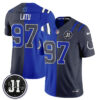 Indianapolis Colts Laiatu Latu 2026 Rivalries Split Vapor Jersey - All Stitched - Royal Anthracite