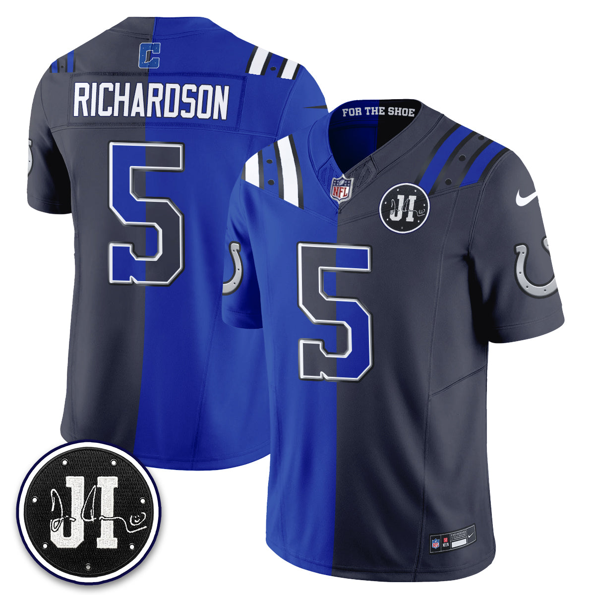 Indianapolis Colts Anthony Richardson 2026 Rivalries Split Vapor Jersey - All Stitched - Royal Anthracite