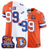 Denver Broncos Zach Allen Throwback Split Edition Vapor Jersey - All Stitched - White Orange