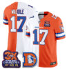 Denver Broncos Jaylen Waddle Throwback Split Edition Vapor Jersey - All Stitched - White Orange
