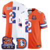 Denver Broncos Patrick Surtain II Throwback Split Edition Vapor Jersey - All Stitched - White Orange