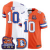 Denver Broncos Bo Nix Throwback Split Edition Vapor Jersey - All Stitched - White Orange