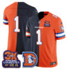 Denver Broncos Team Throwback Split Edition Vapor Jersey - All Stitched - Navy Orange
