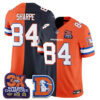Denver Broncos Shannon Sharpe Throwback Split Edition Vapor Jersey - All Stitched - Navy Orange