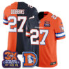 Denver Broncos J.K. Dobbins Throwback Split Edition Vapor Jersey - All Stitched - Navy Orange