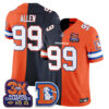 Denver Broncos Zach Allen Throwback Split Edition Vapor Jersey - All Stitched - Navy Orange