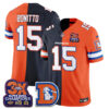 Denver Broncos Nik Bonitto Throwback Split Edition Vapor Jersey - All Stitched - Navy Orange