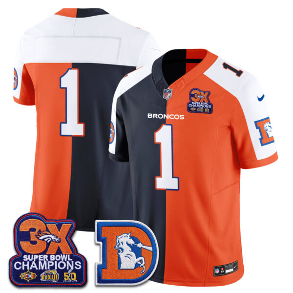 Denver Broncos Team Throwback Split Edition Vapor Jersey - All Stitched - Alternate Split