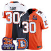 Denver Broncos Terrell Davis Throwback Split Edition Vapor Jersey - All Stitched - Alternate Split