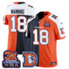 Denver Broncos Peyton Manning Throwback Split Edition Vapor Jersey - All Stitched - Alternate Split