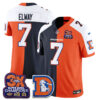 Denver Broncos John Elway Throwback Split Edition Vapor Jersey - All Stitched - Alternate Split