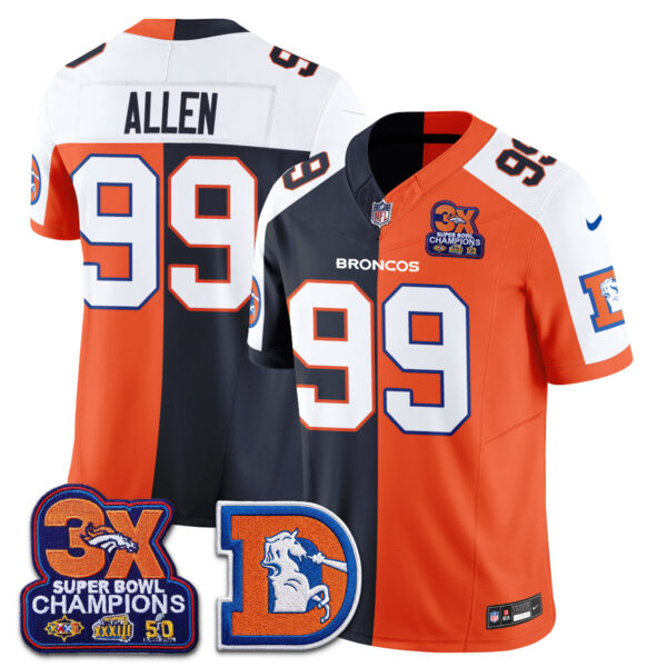 Denver Broncos Zach Allen Throwback Split Edition Vapor Jersey - All Stitched - Alternate Split