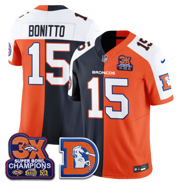 Denver Broncos Nik Bonitto Throwback Split Edition Vapor Jersey - All Stitched - Alternate Split
