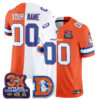Denver Broncos Throwback Split Edition Vapor Custom Jersey - All Stitched - White Orange