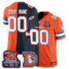 Denver Broncos Throwback Split Edition Vapor Custom Jersey - All Stitched - Navy Orange