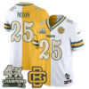 Green Bay Packers Keisean Nixon Rivalries Split Edition Vapor Jersey - All Stitched - Yellow White