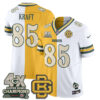 Green Bay Packers Tucker Kraft Rivalries Split Edition Vapor Jersey - All Stitched - Yellow White